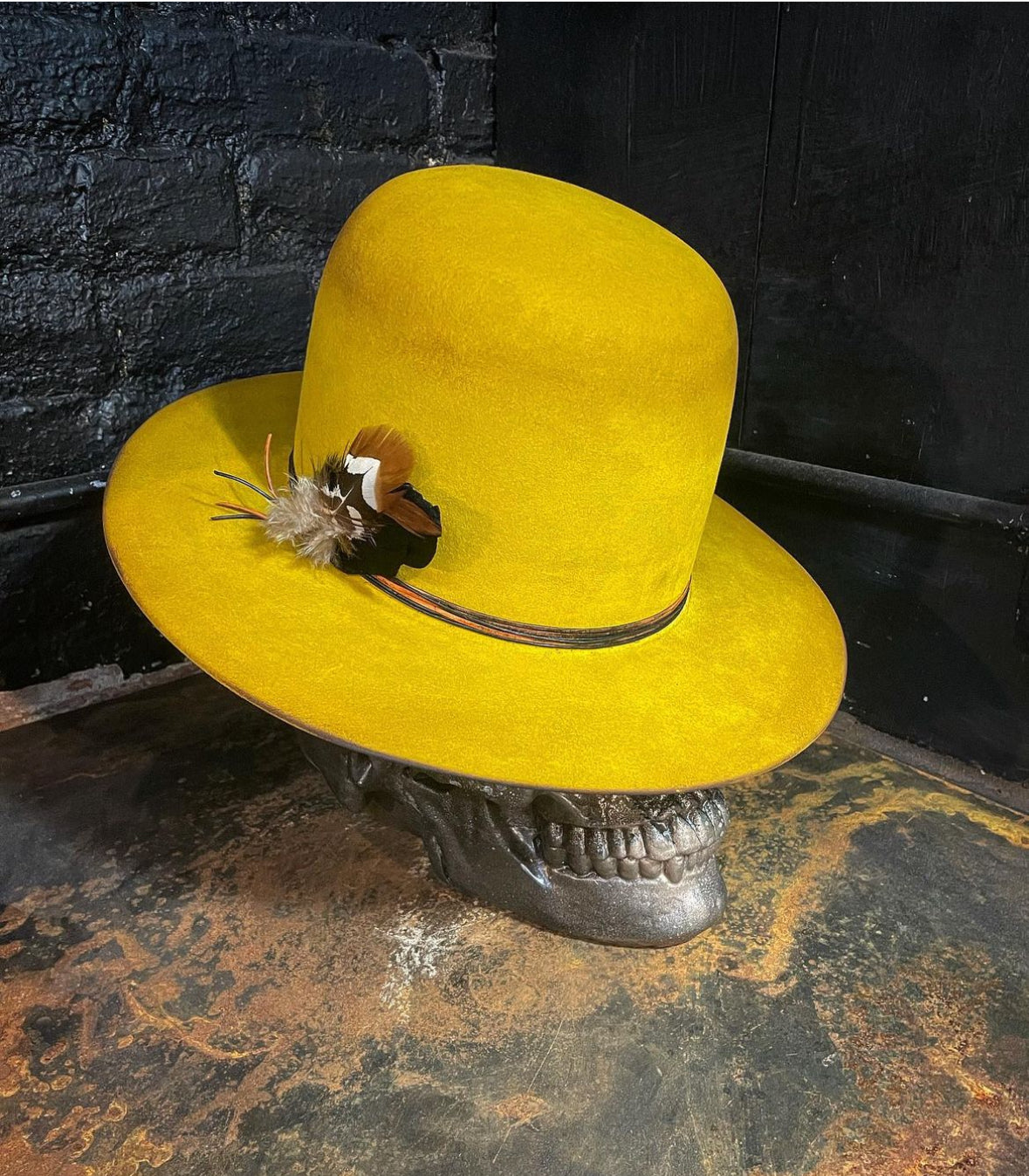 A fedora with a bow  1 day hat workshop