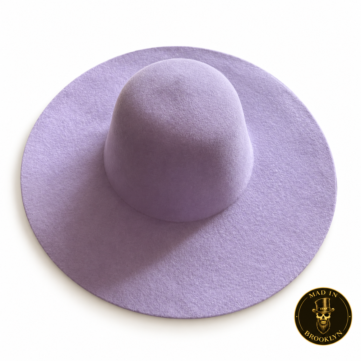 Lavender western-weight felt capeline for professional hat making