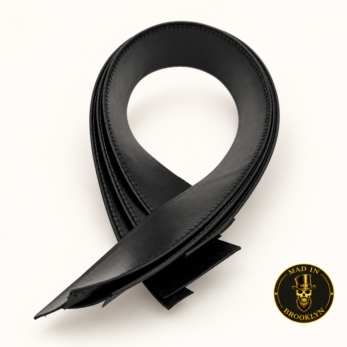 Black Italian leather hat sweatband