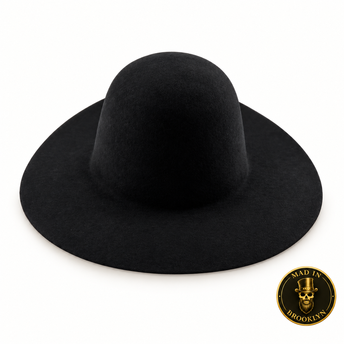 Black western-weight rabbit and wool felt capeline