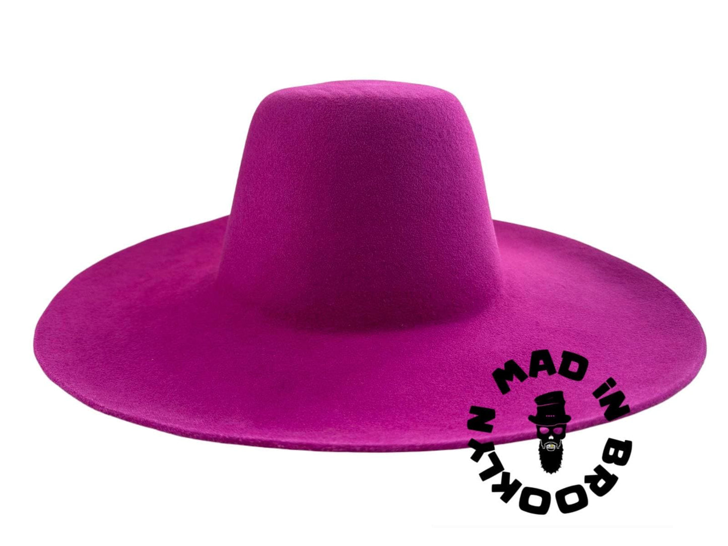 Fuchsia  70% rabbit / wool felt capeline western weight 220 grams, 12 cm brim , BULK orders can be arranged.