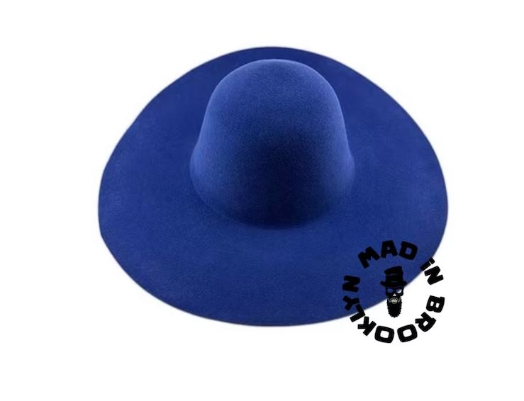 Blue royal 70% rabbit / wool fur felt capeline western weight 220 grams, 12 cm brim.