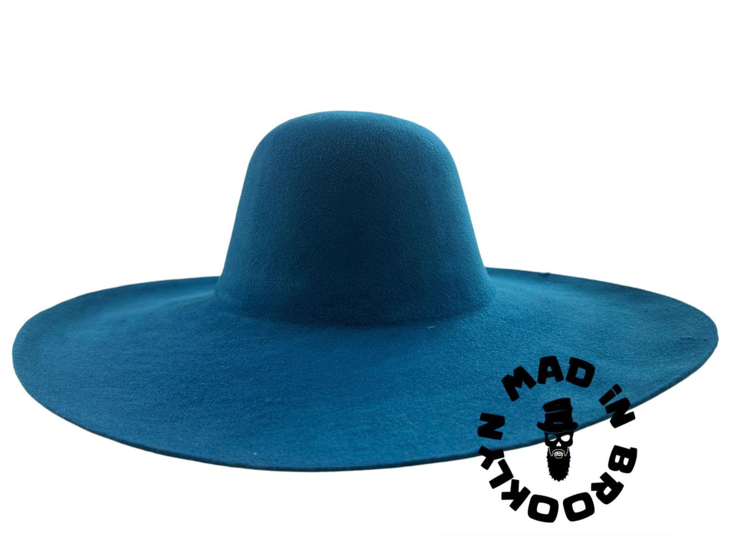 Light blue  70% rabbit / wool felt capeline western weight 220 grams, 12 cm brim BULK orders can be arranged.