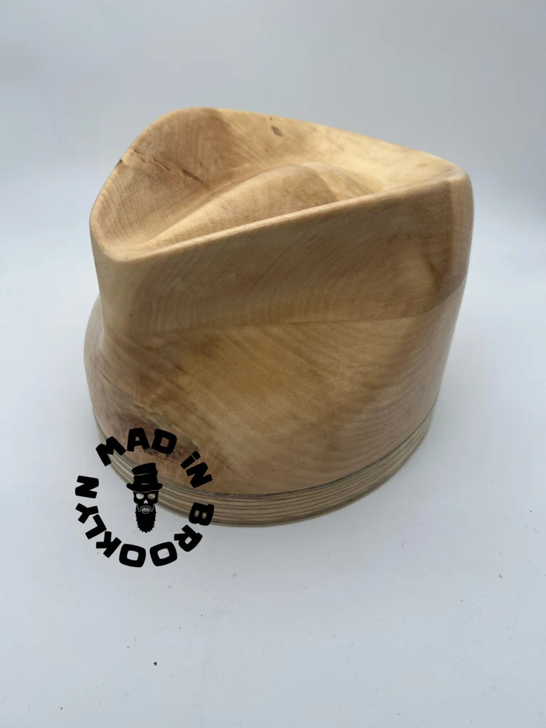 Wooden Hat block tear drop , fedora hat making /millinery