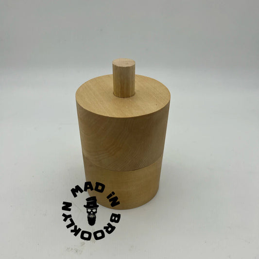 Hat making wooden tool, block spinner
