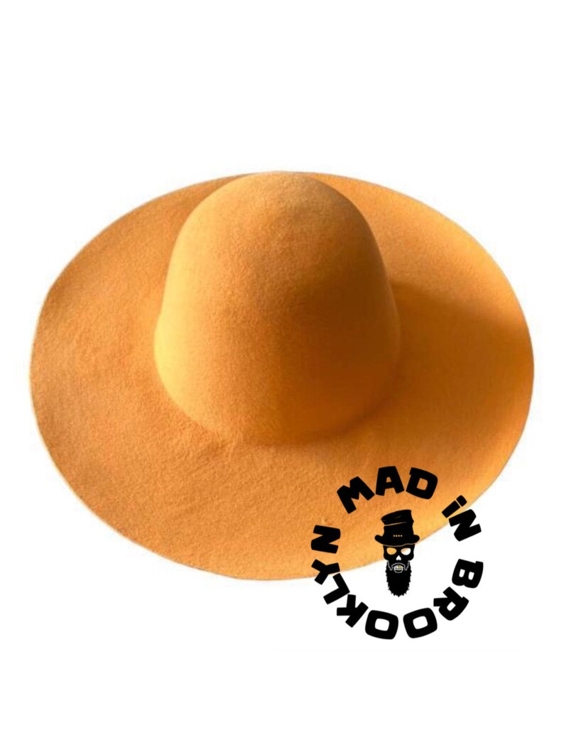 Apricot 70% rabbit / wool fur felt capeline western weight 220 grams, 12 cm brim.