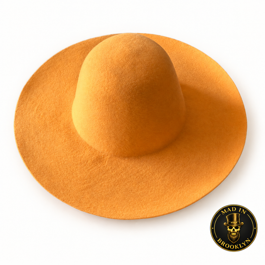 Apricot western-weight felt capeline for professional hat making