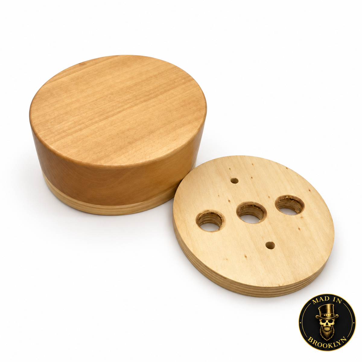 Bolero boater wooden hat block with removable die plate