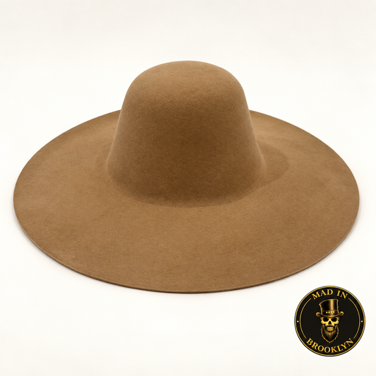 Camel western-weight felt capeline for professional hat making
