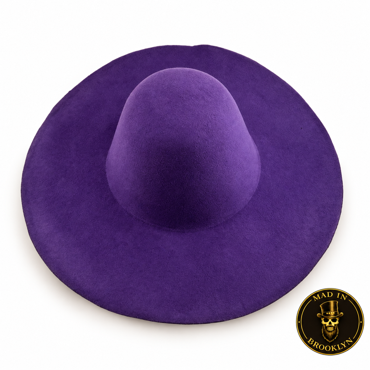 Dark purple western-weight felt capeline for professional hat making