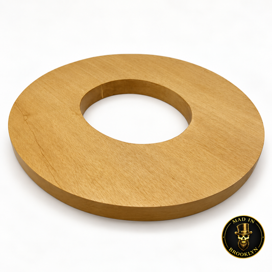 Flat wooden brim block and millinery flange for hat making