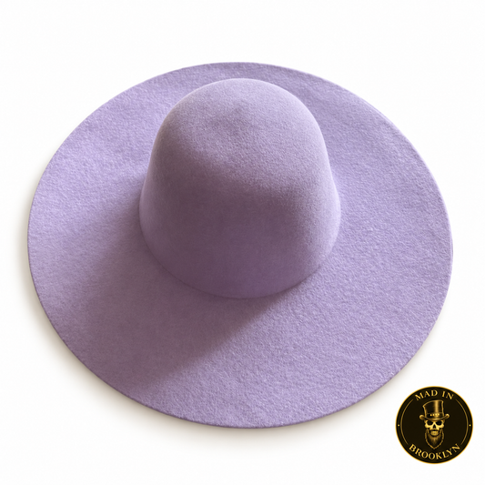 Lavender western-weight felt capeline for professional hat making