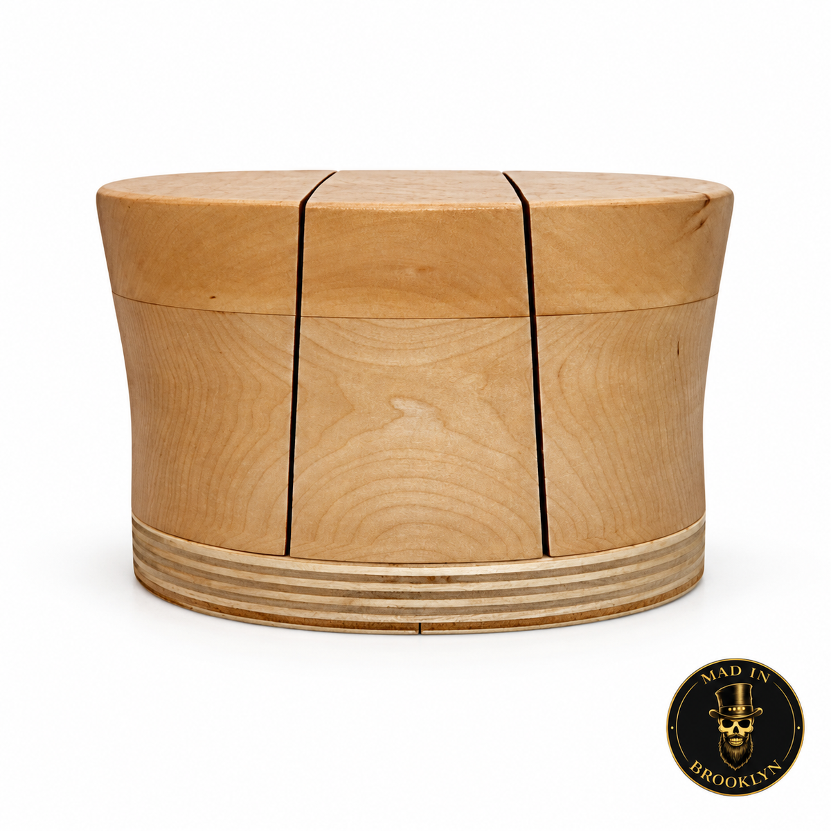 Five-piece top hat wooden block, front view