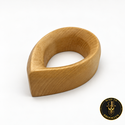 Wooden hand-shaping tool for teardrop and fedora hat crowns